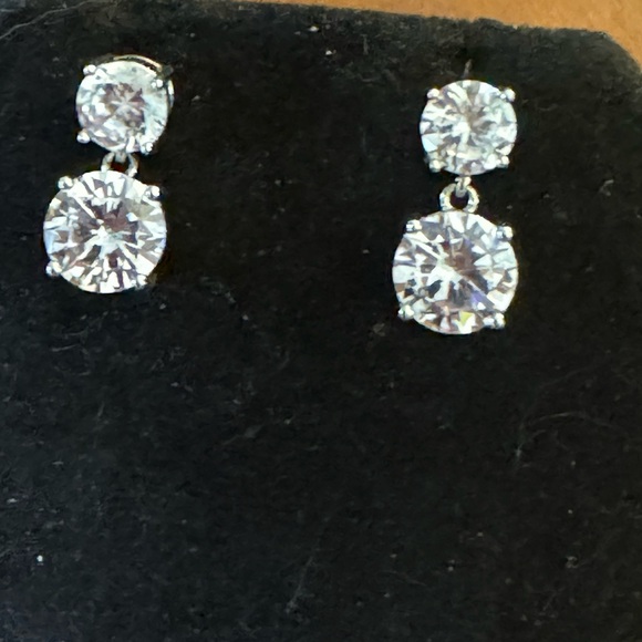 3 Carat Round Diamond, Simulated, Drop, Bridal, Wedding, Engagement Earrings - Picture 6 of 7